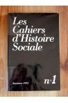 Les cahiers d'Histoire Sociale Numéro 1