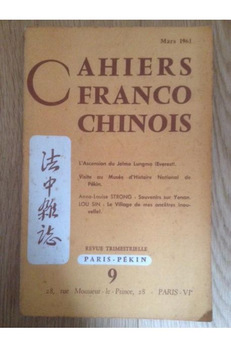 Cahiers franco chinois n°9 - mars 1961 