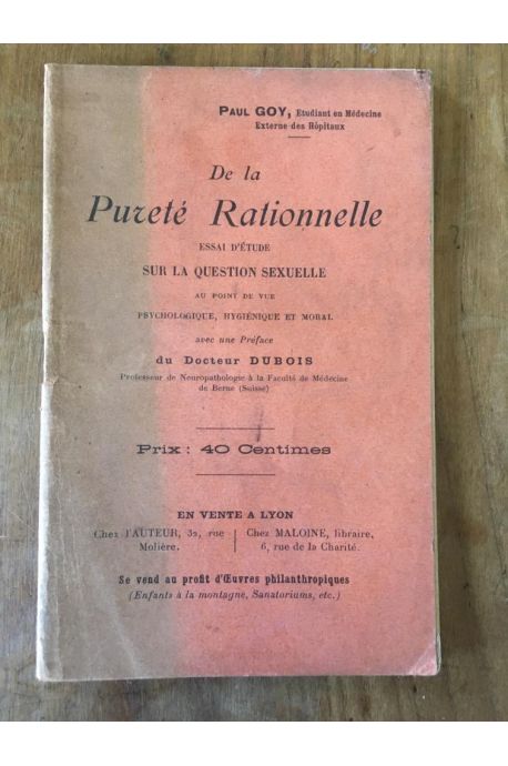 De la pureté rationelle, essai d'atude sur la question sexulle