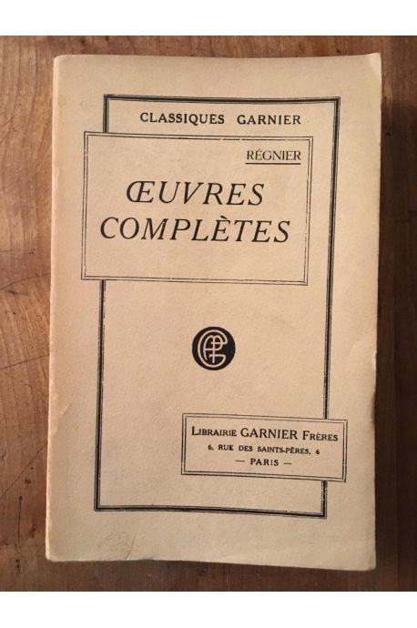 Oeuvres complètes de Régnier