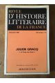 Revue d'histoire littéraire de la France Mars avril 1983 Julien Gracq Le rivage des Syrtes