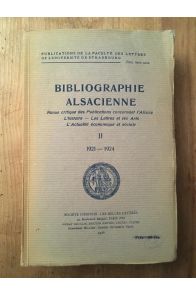 Bibliographie alsacienne Tome II 1921-1924