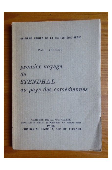 Premier voyage de Stendhal au pays des comédiennes