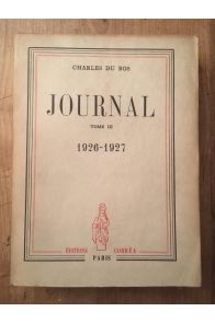 Journal de Charles DU Bos tome III, 1926-1927