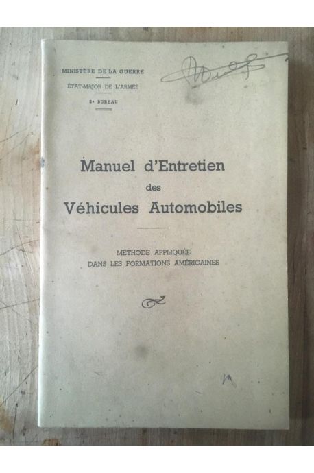 Manuel d'entretien des véhicules automobiles