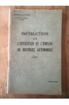 Instruction sur l'entretien et l'emploi du matériel automobile