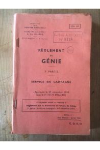 Règlement du Génie 3e partie, service de campagne