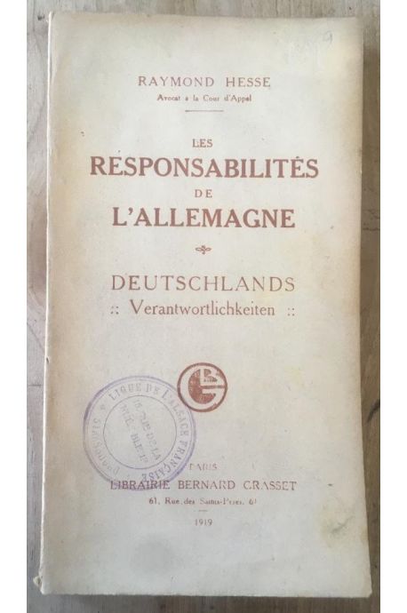 Les responsabilités de l'Allemagne, Deutschlands Verantwortlichkeiten