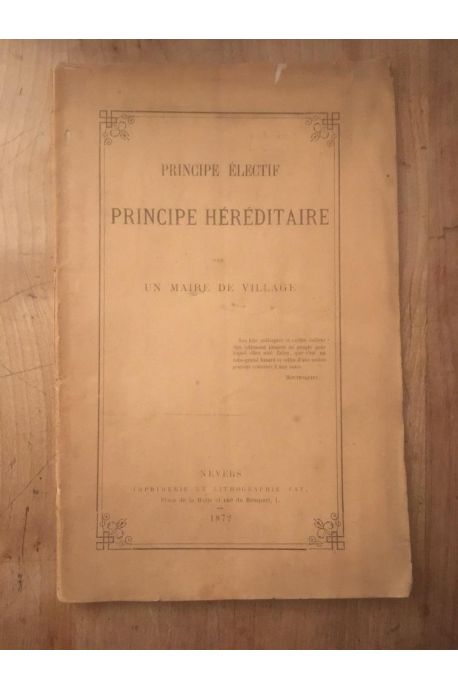 Principe électif principe héréditaire