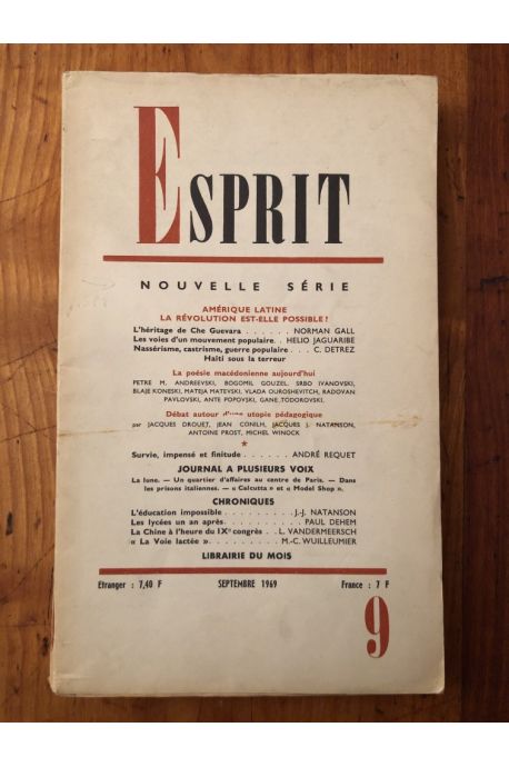 Revue Esprit septembre 1969, Amérique latine, la Révolution est-elle possible ?