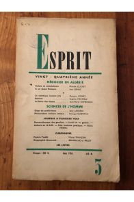 Revue Esprit Mars 1956 Négocier en Algérie, Sciences de l'Homme