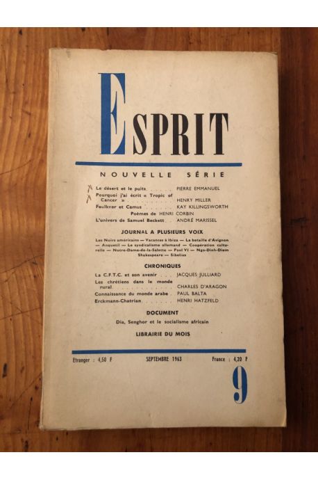 Revue Esprit Septembre 1963