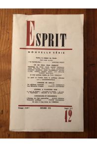 Revue Esprit Décembre 1970