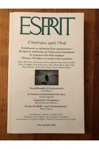 Revue Esprit Aout-Septembre 2004, L'Amérique après l'Irak