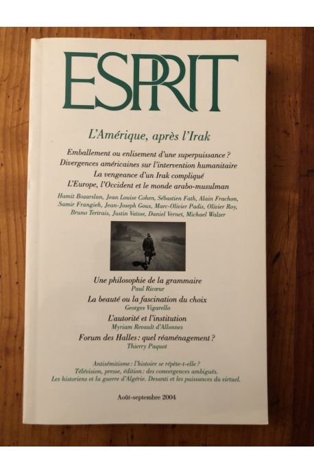 Revue Esprit Aout-Septembre 2004, L'Amérique après l'Irak