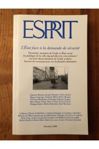 Revue Esprit Décembre 2002, l'Etat face à la demande de sécurité