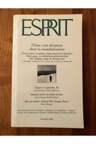 Esprit Décembre 2001, Chine : une dictature dans la mondialisation