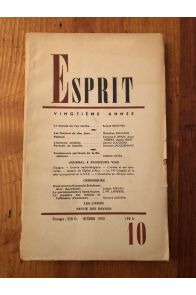 Revue Esprit Octobre 1952