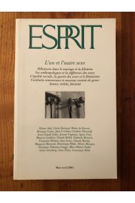 Revue Esprit Mars-Avril 2001, L'un et l'autre sexe