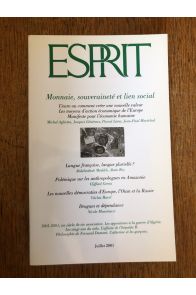 Revue Esprit Juillet 2001, Monnaie, souveraineté et lien social