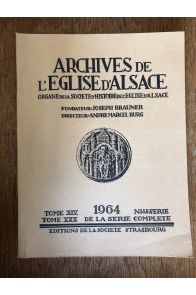 Archives de l'Eglise d'Alsace 1964