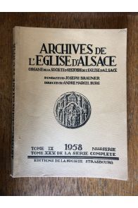 Archives de l'Eglise d'Alsace 1958