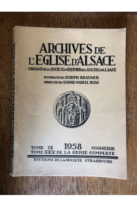 Archives de l'Eglise d'Alsace 1958