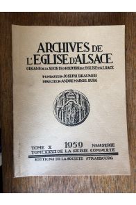 Archives de l'Eglise d'Alsace 1959