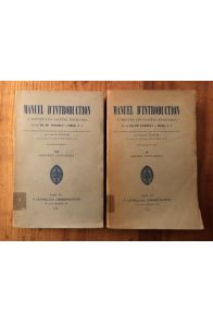 Manuel d'introduction à toutes les Saintes Ecritures (2 volumes)