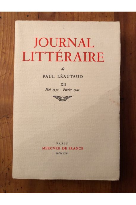 Journal littéraire tome XII, Mai 1937 - Février 1940