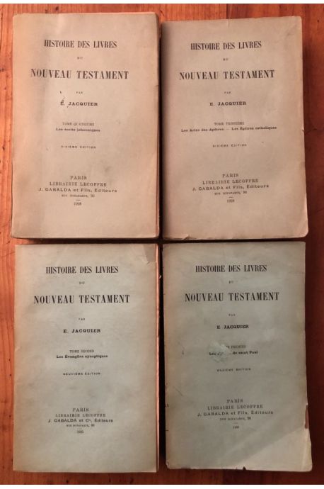 Histoire des livres du Nouveau Testament (4 volumes)