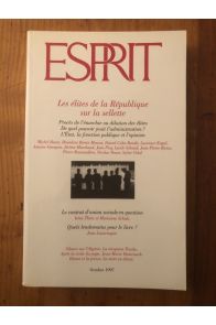 Revue Esprit Octobre 1997 Les élites de la République sur la sellette