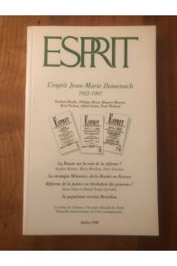 Revue Esprit Juillet 1998 L'esprit Jean-Marie Domenach 1922-1997