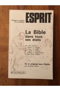 Revue Esprit Septembre 1982, La Bible dans tous ses états