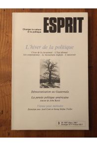 Revue Esprit Mars 1987 L'hiver de la politique