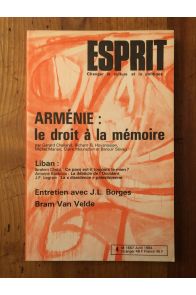 Revue Esprit Avril 1984 Arménie : le droit à la mémoire
