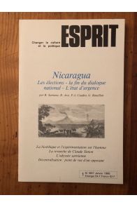 Revue Esprit Janvier 1986 Nicaragua