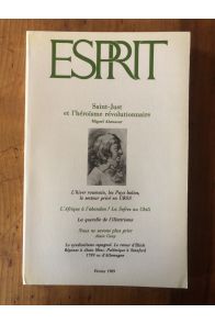 Revue Esprit Février 1989 Saint-Just et l'héroïsme révolutionnaire