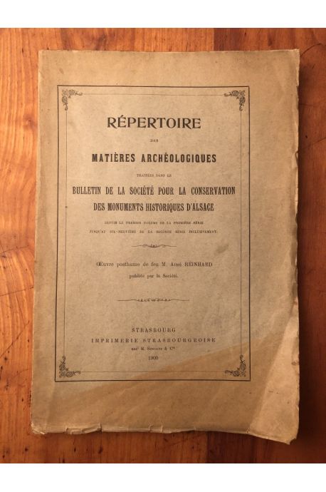 Répertoire Des Matières Archéologiques