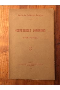 Conférences lorraines Hiver 1921-1922