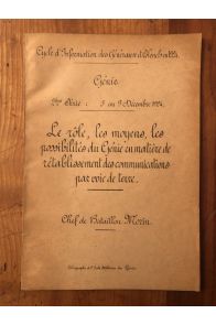 Le rôle, les moyens, les possibilités du Génie en matière de rétablissement des communications par voie de terre, Morin