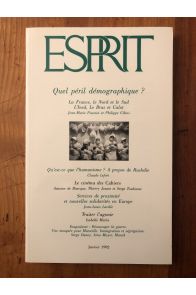 Revue Esprit Janvier 1992, Quel péril démographique ?