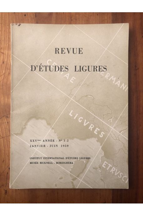 Revue d'études ligures Janvier-Juin 1959