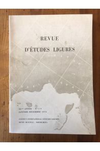 Revue d'études ligures Janvier-Décembre 1974