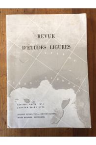 Revue d'études ligures Janvier-Mars 1972