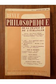 Revue philosophique de la France et de l'Etranger Janvier-Mars 1969