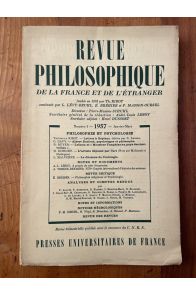 Revue philosophique de la France et de l'Etranger Janvier-Mars 1957