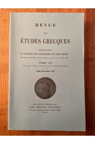 Revue des études grecques Juillet-Décembre 1997, Tome 110