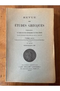 Revue des études grecques Juillet-Décembre 1981, Tome XCIV
