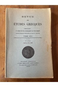 Revue des études grecques Janvier-Juin 1982, Tome XCV